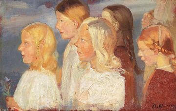 Anna Ancher, Jeunes filles de Skagen, vers 1918 sur Atelier Liesjes