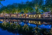vlaardingen südholland abends fischbank blau