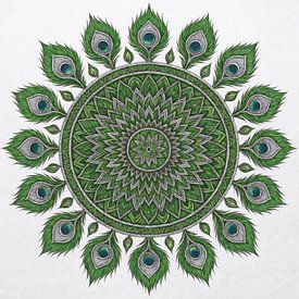 Peacock Mandala – Depth of Soul in Symmetry and Colour by Sabine Wagner