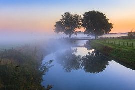 Landschap de mist in van Joop Kuyvenhoven