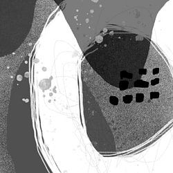 Abstrakte pastellfarbene Formen. Minimalistische Kunst in Weiß, Schwarz, Grau