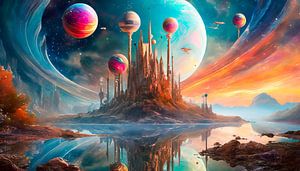Traumlandschaft im Weltraum von Mustafa Kurnaz