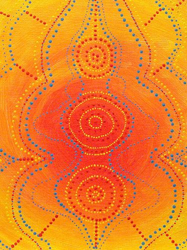 Peinture orange à points