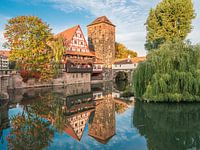 Neurenberg Weinstadel met beulstoren en beulsbrug