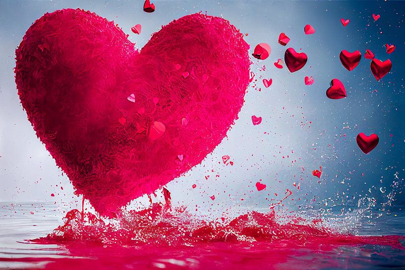 Hart met waterdruppels, Kunstillustratie van Animaflora PicsStock