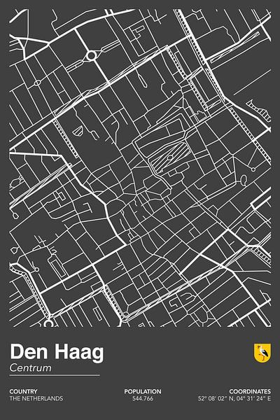 City map The Hague by Walljar