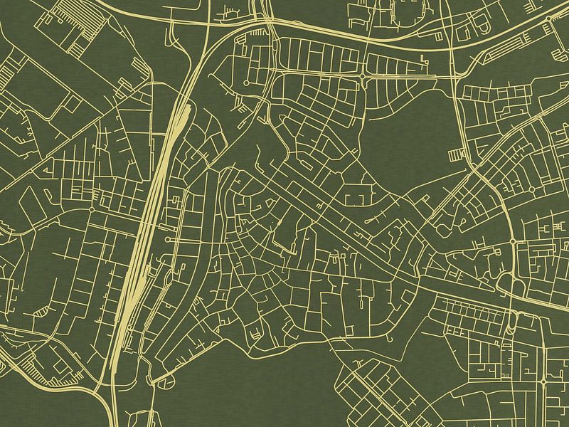 Kaart van Den Bosch Centrum in Groen Goud van De Kaartenwinkel
