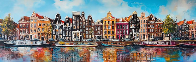 Amsterdam in Farbe: Ein Kunstwerk voller Atmosphäre und Reflexion von Thea