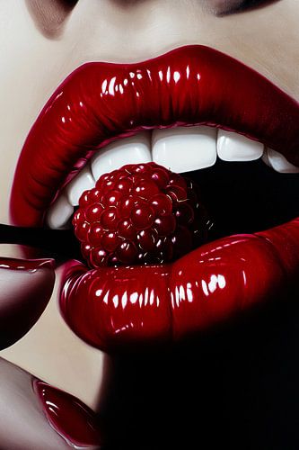 Glanzende lippen met framboos