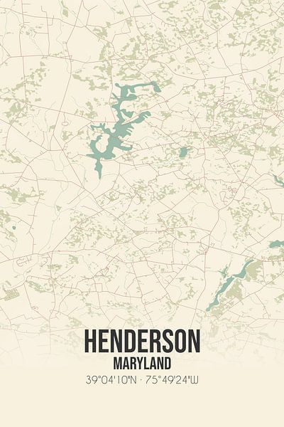 Vintage map of Henderson (Maryland), USA. by Prints of Place