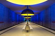 Munich Westfriedhof Underground Subway Station Platform with Vibrant Colors by Andreea Eva Herczegh thumbnail
