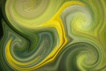 Abstract in geel en groen van Francis Dost
