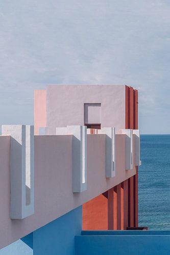 Muralla Roja travel photography print ᝢ abstract pastel architecture photo by Hannelore Veelaert