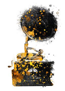 Grammophon Musik Kunst Gold und Schwarz #Grammophon #Musik