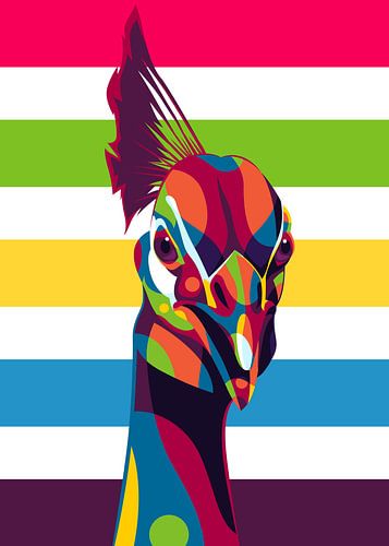 Indiase pauw in Pop Art stijl