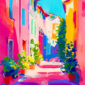 Eine sommerliche, farbenfrohe Gasse von But First Framing