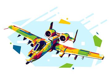 A-10 Warthog in WPAP Illustratie van Lintang Wicaksono