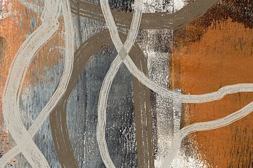 Japandi. Abstract schilderij met lijnen van Dina Dankers