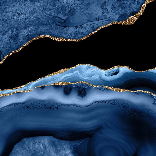 Navy & Gold Agate Texture 13