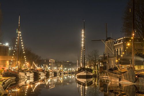 Christmas atmosphere at the Turfsingel in Gouda by Rinus Lasschuyt Fotografie