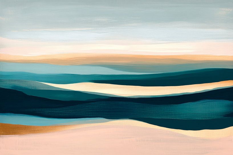 Harmonious waves in soft colours by Poster Art Shop