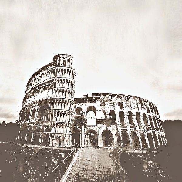 KOLOSSEUM in ROM und der SCHIEFER TURM von PISA von ASTR