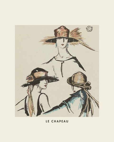 Le Chapeu - boho, fashion, chic, abstracte print van NOONY