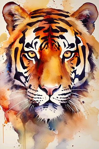Watercolour of a tiger