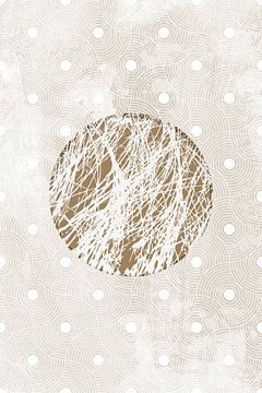Ikigai. Abstracte minimalistische zen-kunst. Japanse stijl. Aardetinten IX van Dina Dankers