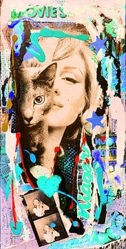 Marilyn Monroe und Katze von Kathleen Artist Fine Art