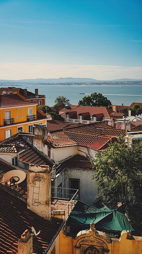 Lissabon Straßenansicht von oben