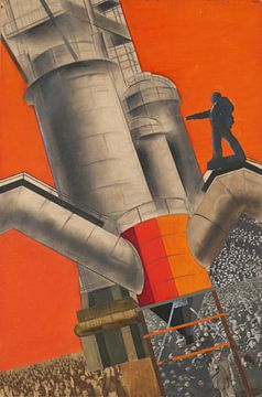 Gustav Klutsis, Lenin en socialistische wederopbouw, 1927 van Atelier Liesjes