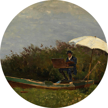 De schilder Gabriël aan het werk in een boot, Willem Bastiaan Tholen