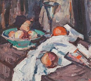 Samuel John Peploe - Stilleben mit Weinglas und Obst (ca. 1929)