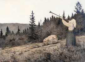 Chasseur solitaire en pleine nature sauvage sur Jose Santana