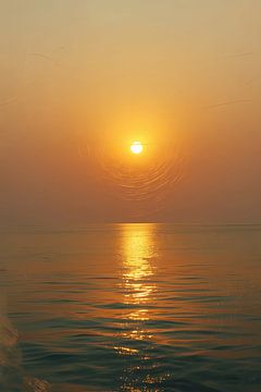 Goldene Stille – Sonnenuntergang über dem Meer von Dante S