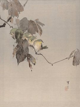 Watanabe Seitei - Birds on a branch (1887) by Peter Balan
