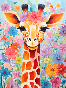 Verspielte Giraffe Kinderzimmer