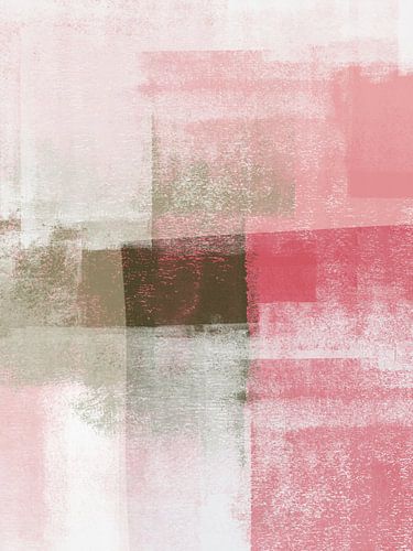 Surfaces 9B | Abstract in saliegroen & donkerroze