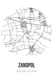 Zandpol (Drenthe) | Map | Black and white by Prints of Place