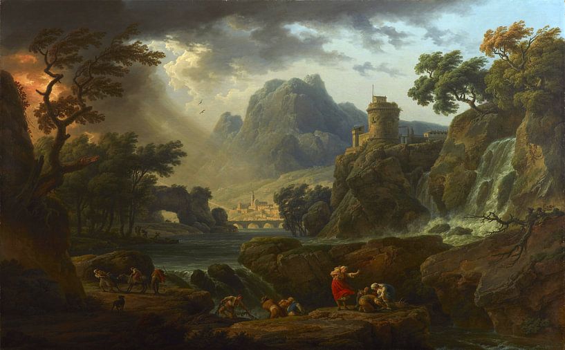 Eine Berglandschaft mit nahendem Sturm, Claude-Joseph Vernet von Meisterhafte Meister