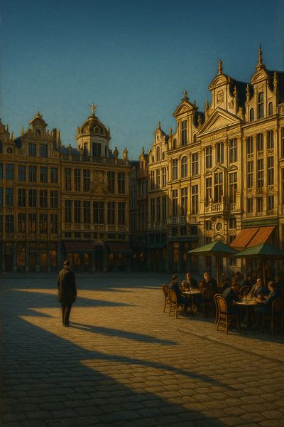 Brussels at Sunset – Golden Light on the Grand Place by Travel Shop