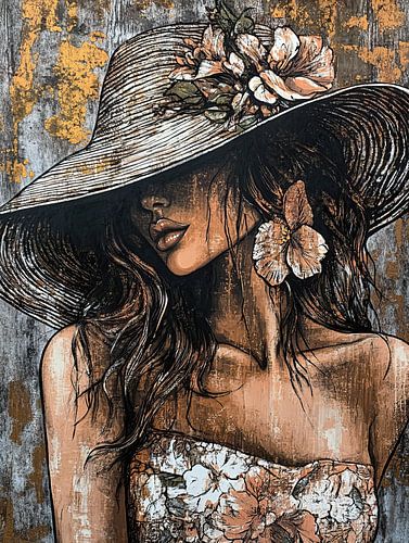 Elegant Vrouwen Portret met Hoed van Zen en Meer