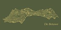 Water chart of the Betuwe in Green and Gold by Maps Are Art thumbnail