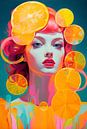 Vrouw abstract oranges van Bianca ter Riet thumbnail