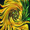 Expression abstraite d'un tournesol jaune sur Ineke de Rijk
