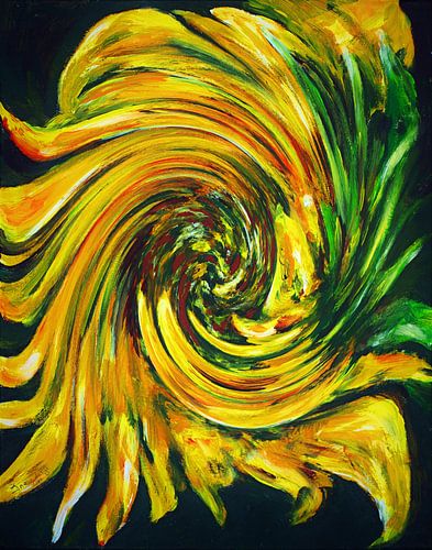 Abstract expression of a yellow sunflower