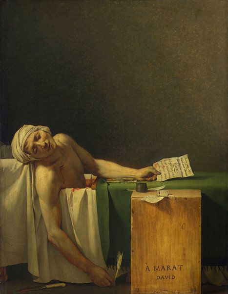 Marat Assassinated, Jacques-Louis David by Masterful Masters