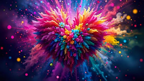 Hart in een uitbarsting van kleur