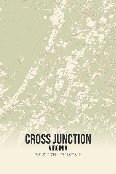Carte ancienne de Cross Junction (Virginie), USA. par Affiches de lieux